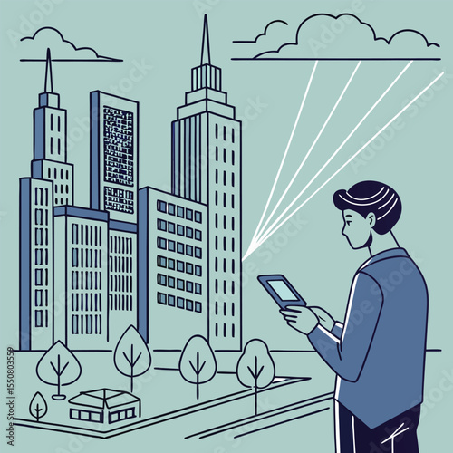 AI scanning city data in augmented reality