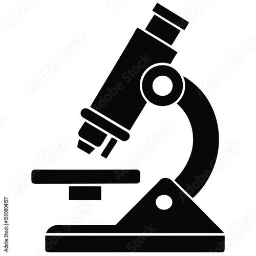 Biologist element isolated microscope in laboratory on white backgro