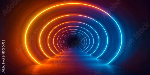 Abstract colourful background with swirling light circles, a dynamic and energetic vortex pattern