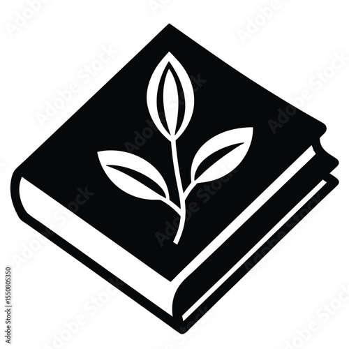 Biologist element isolated plant biology textbook on white backgroun