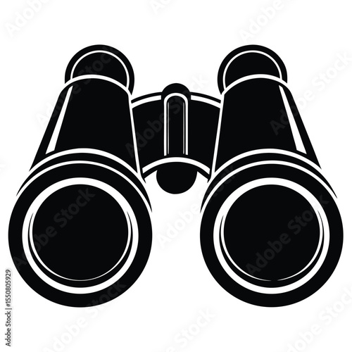 Biologist element isolated research binoculars on white background