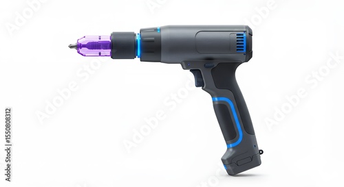 Modern power drill tool product photography