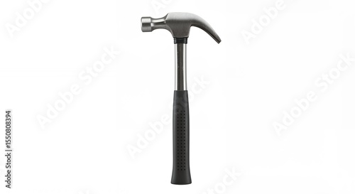 Single metal hammer isolated on white background