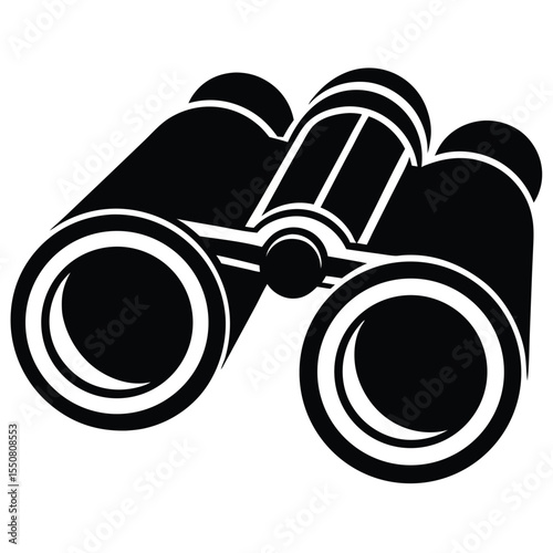 Biologist element isolated wildlife observation binoculars on white