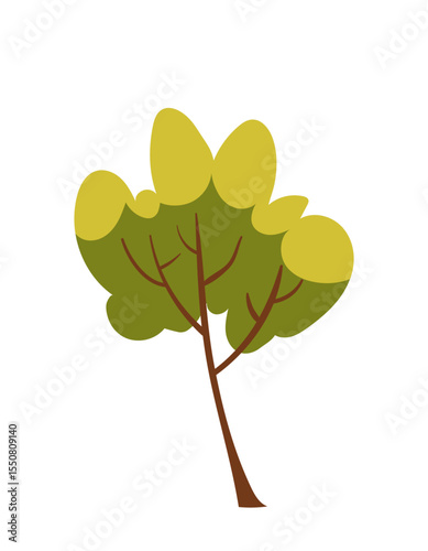 vector illustration of a tree with leaves