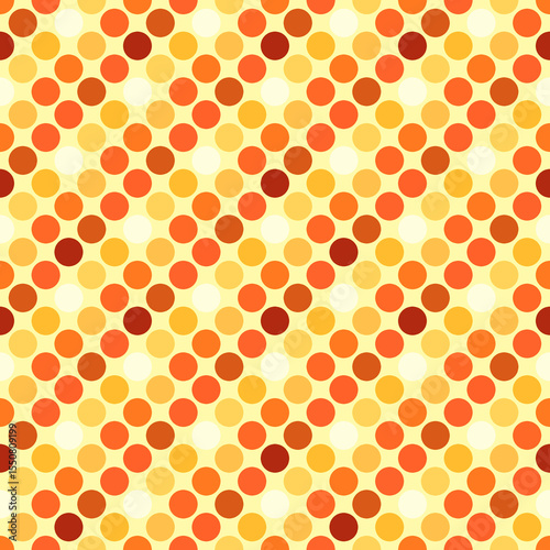 Orange yellow simple polka dot retro