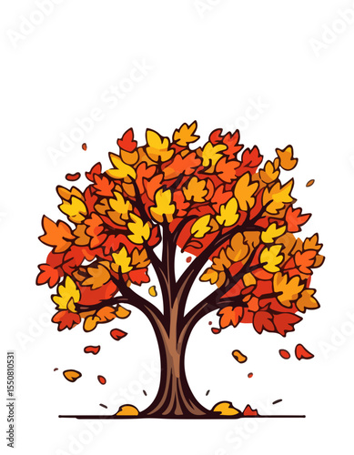 autumn tree vector illustration