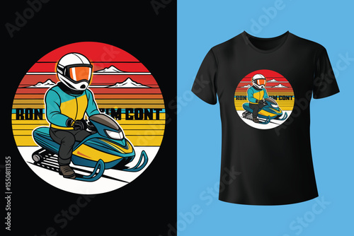 Ski winter sport vintage typography t shirt design with glasses and skier silhouette	