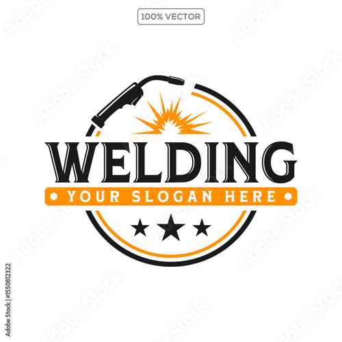 welding logo vector illustration, welding tool logo Welding service logo design