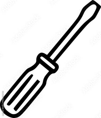 Hand drawing sketch of a screwdriver line art clip art.
