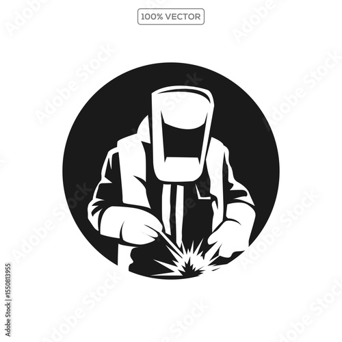 welding logo vector illustration. welder logo template stock