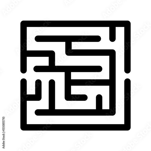 Square Maze Puzzle Vector Illustration