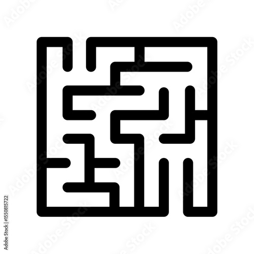 Square Maze Puzzle Vector Illustration