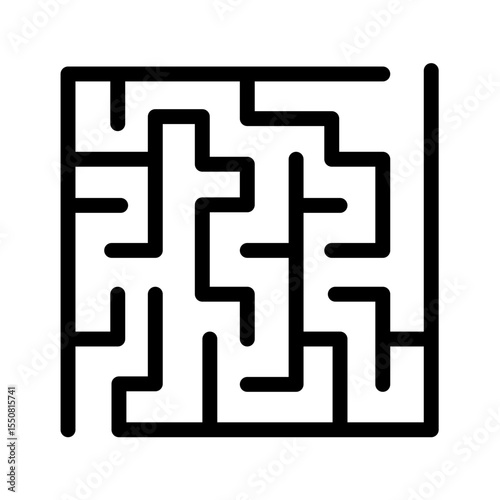Square Maze Puzzle Vector Illustration