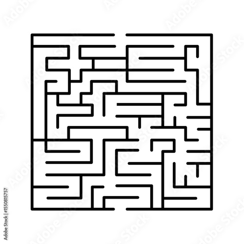 Square Maze Puzzle Vector Illustration