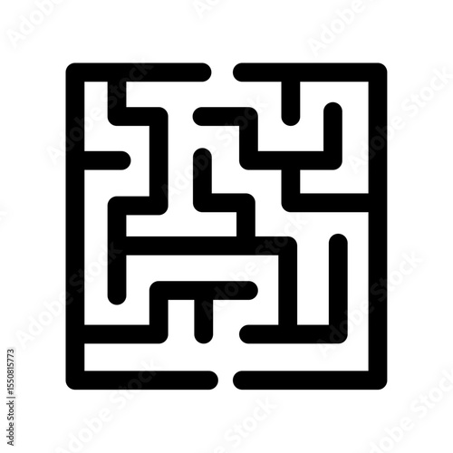 Square Maze Puzzle Vector Illustration
