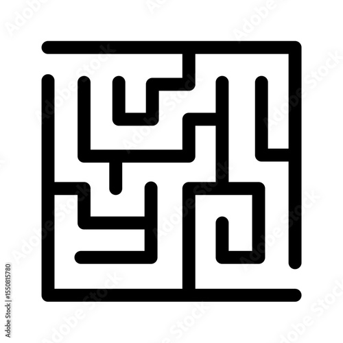 Square Maze Puzzle Vector Illustration
