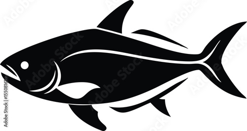 Artistic pangasius fish illustration with vibrant color palette