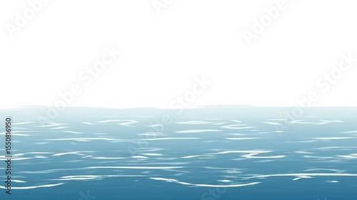 Abstract Water Waves Flowing with Lines Over Blue Background
