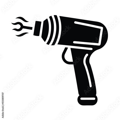 Heat gun vector silhouette icon