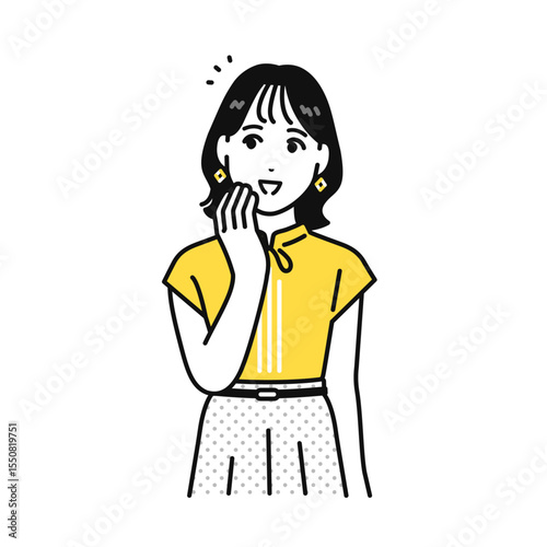 解決 安心 若い女性 イラスト 素材