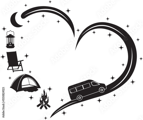 Camping Heart, Love To Camp, Drawn Heart, Camping, Camper