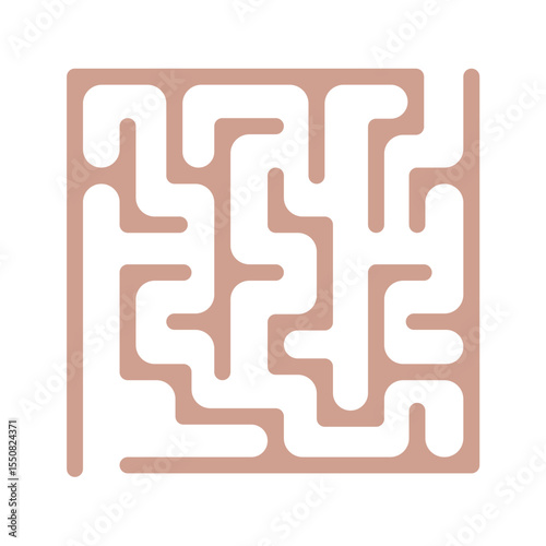 Square Maze Puzzle Vector Illustration