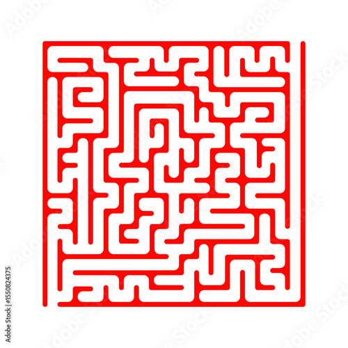 Square Maze Puzzle Vector Illustration