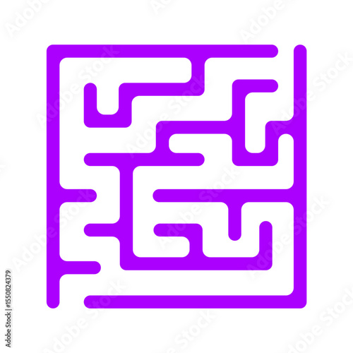 Square Maze Puzzle Vector Illustration
