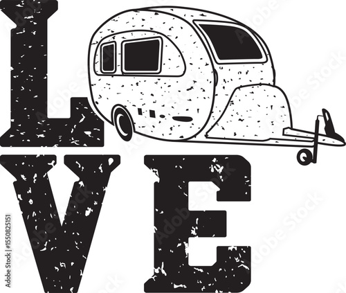 Love Camping,Love Caravan, Love Camper, Caravan,Camping