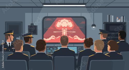 Military Briefing Nuclear Explosion Simulation