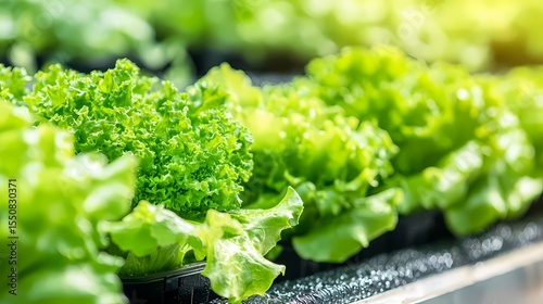 Fresh Green Lettuce Cultivation in Hydroponic Farming System