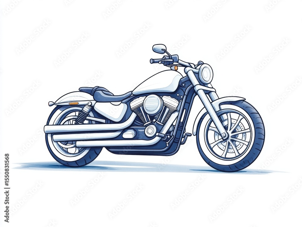 Obraz premium Classic Motorcycle Illustration