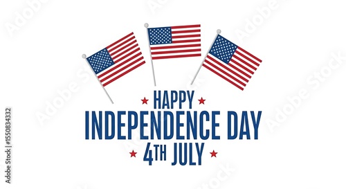 Free Download Celebrate American Independence Day with Patriotic Flags and Festive Greetings - GFXLoad