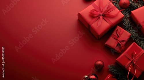Festive red Christmas gifts