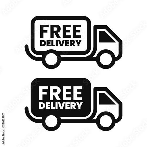 Free Delivery Service Truck Icon Isolated on White Background. Abstract Line Art  Truck Silhouette. Vector Illustration