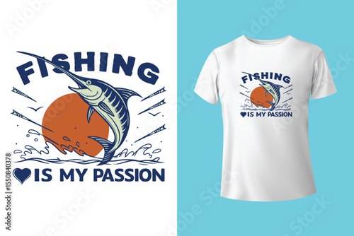 Fishing t-shirt design, Fishing vintage t-shirt , vintage fishing t-shirt graphic illustration, Fishing vector