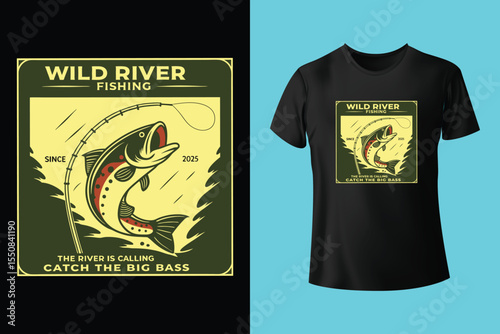Fishing t-shirt design, Fishing vintage t-shirt , vintage fishing t-shirt graphic illustration, Fishing vector