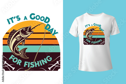 Fishing t-shirt design, Fishing vintage t-shirt , vintage fishing t-shirt graphic illustration, Fishing vector