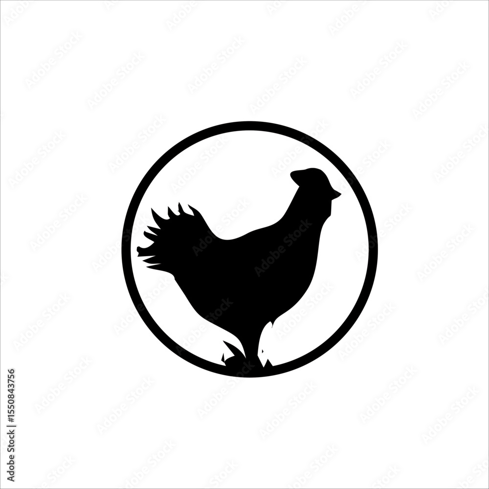 Obraz premium Print Chicken shadow logo design for your brand and company identity