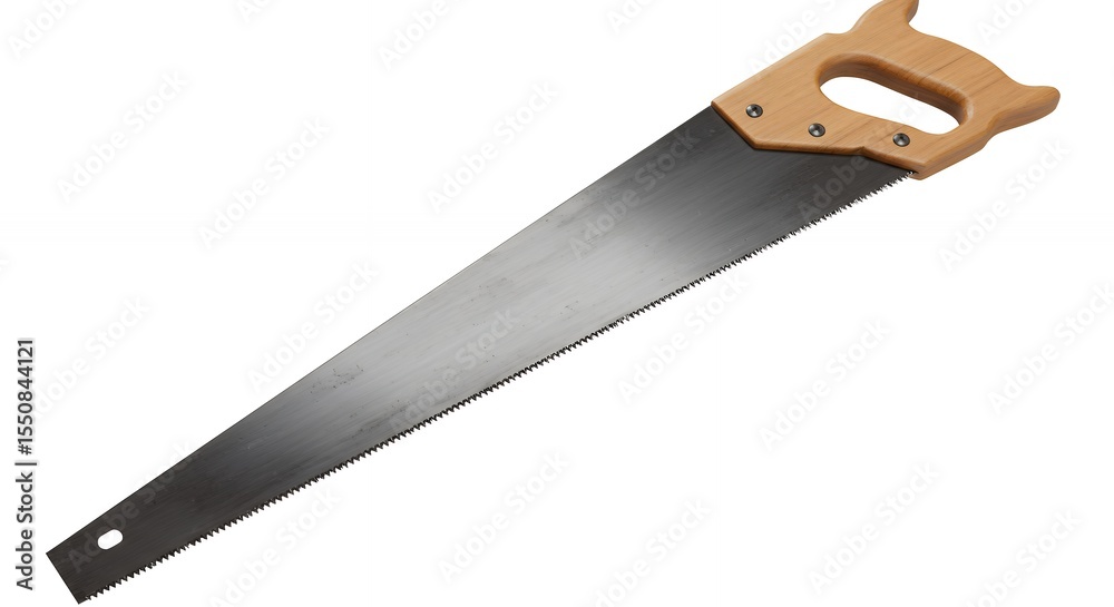 Long straight saw against white background Long straight saw against white background