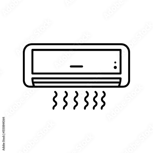 Air conditioning unit with cooling air flow and minimal design  