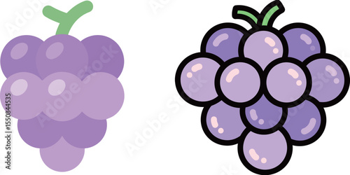 Grapes Illustration in Two Styles