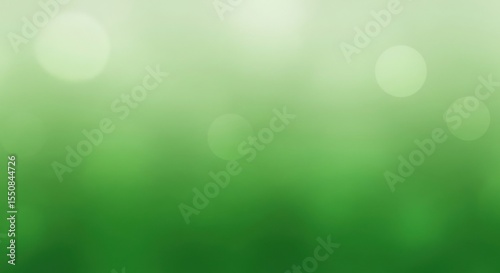 Abstract Bokeh Lights Green Gradient Background with Soft Focus and Gentle Glow for Celebratory or Relaxing Themes