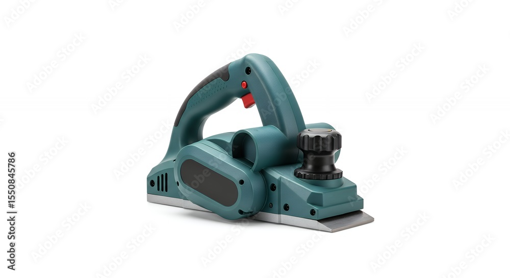 Teal electric planer isolated on white Teal electric planer isolated on white