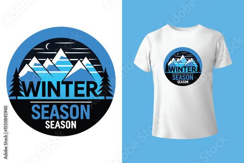 Ski winter sport vintage typography t shirt design with glasses and skier silhouette	