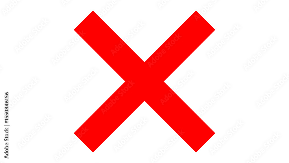 Obraz premium red cross isolated on white