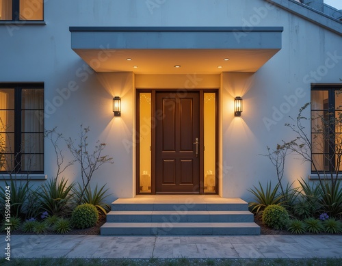 A classic house entrance, inviting design concept