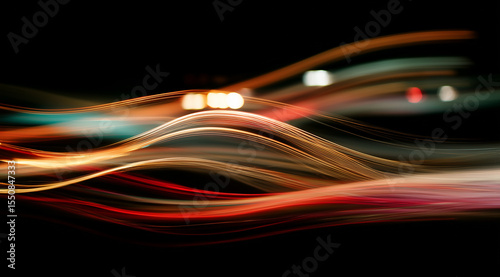 Abstract light trails painting the night with vibrant colors