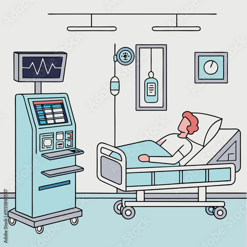 Medical AI system diagnosing patient